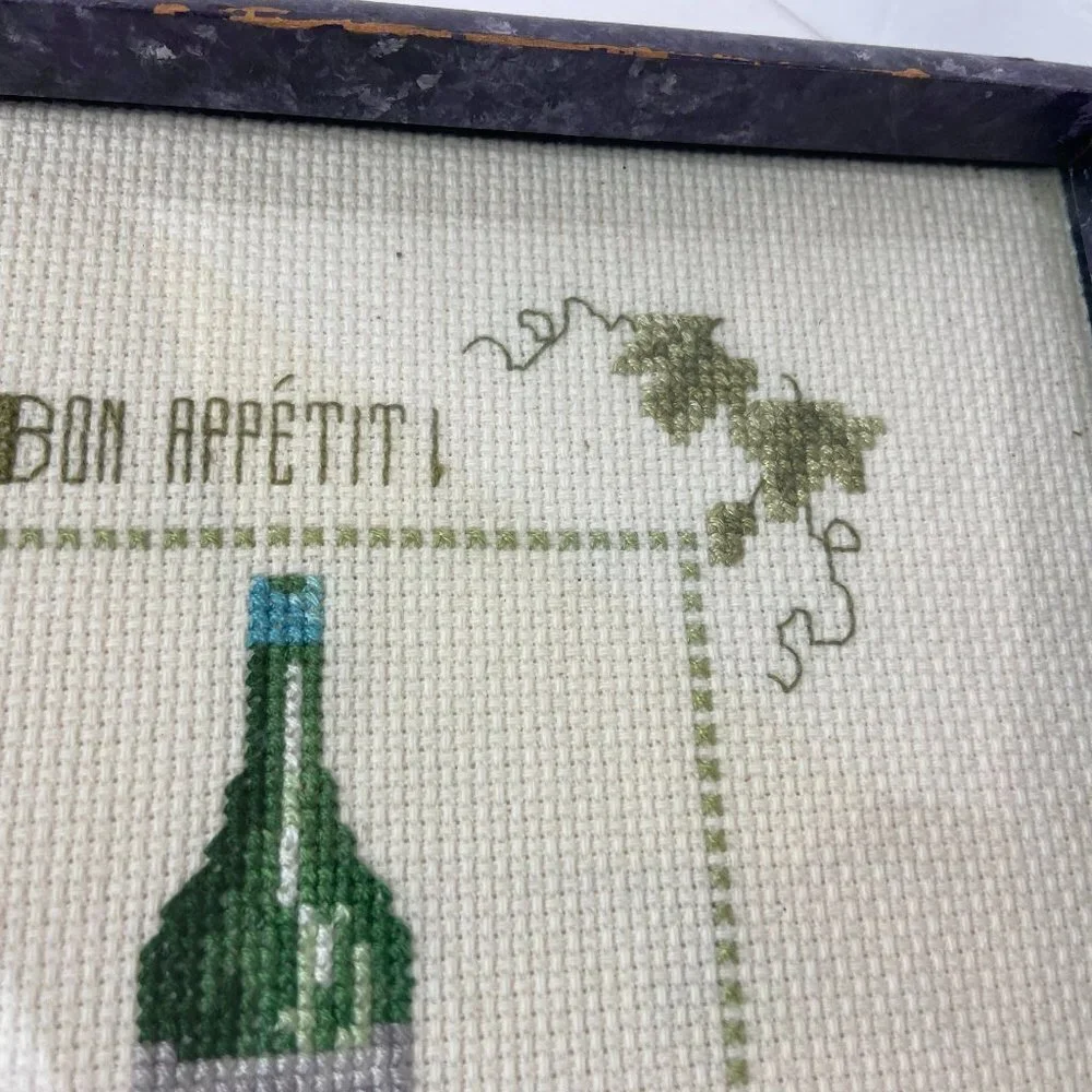 2003s Embroidered tray Glass Wine Grape